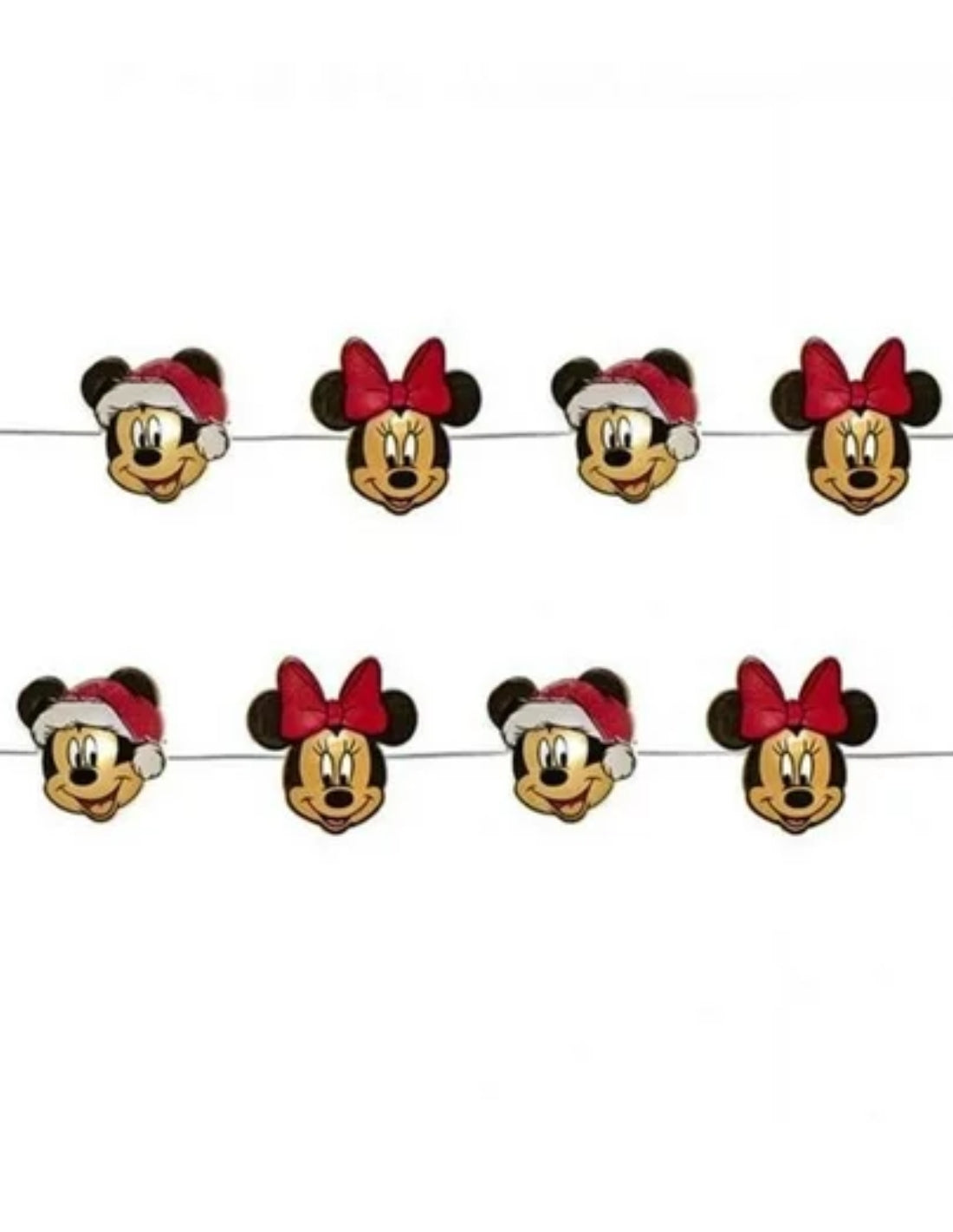 Serie Luci Natale Topolino Mickey Mouse E Minnie Disney 21cm
