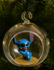 Pallina Albero DI Natale In Vetro Forata Disney Stitch 11cm