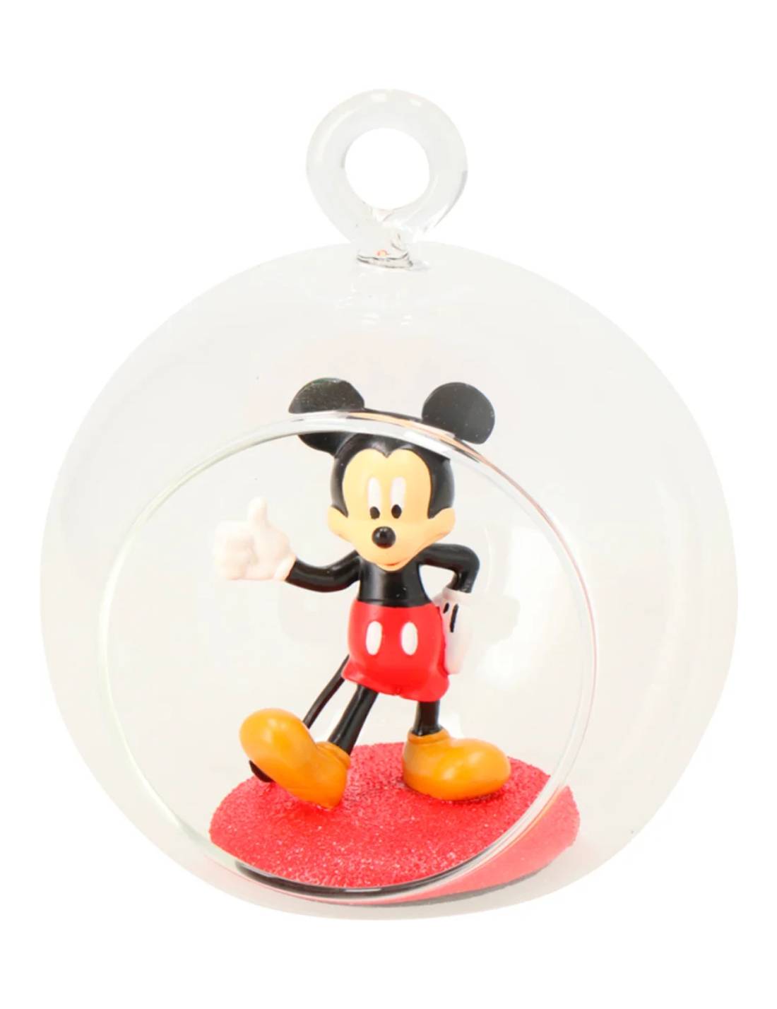 Pallina Albero DI Natale In Vetro Forata Disney Topolino 11cm