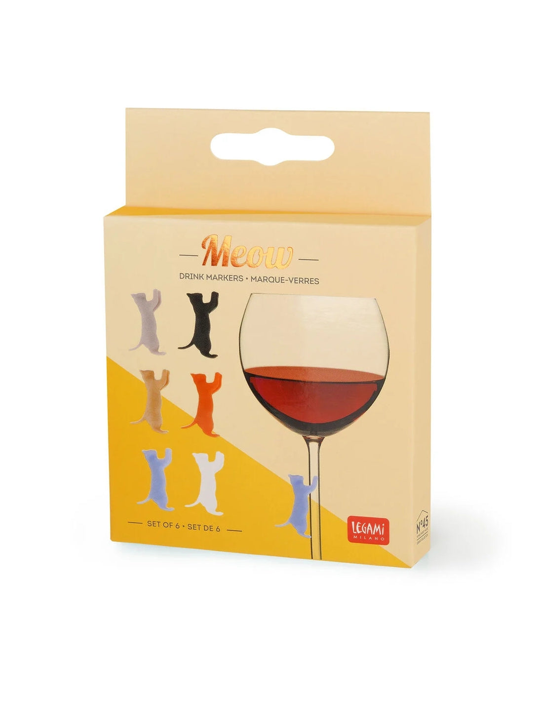 Set Gatto Segnabicchieri Legami 6pz