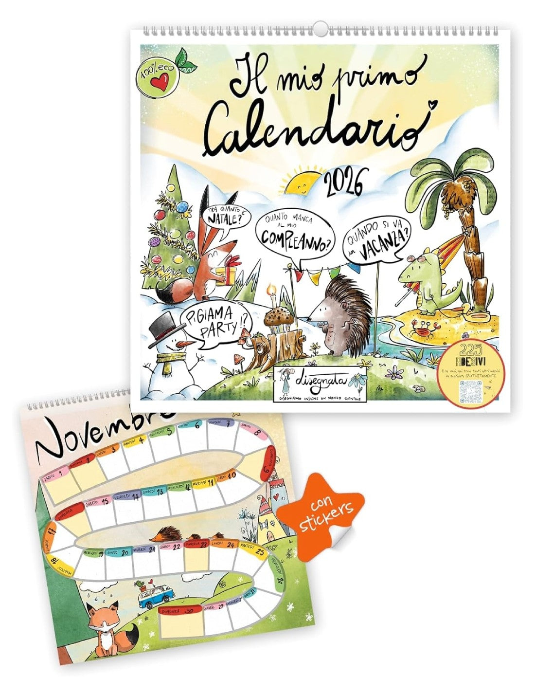 Calendario Da Parete 2026 Bimbo Disegnata 30cm