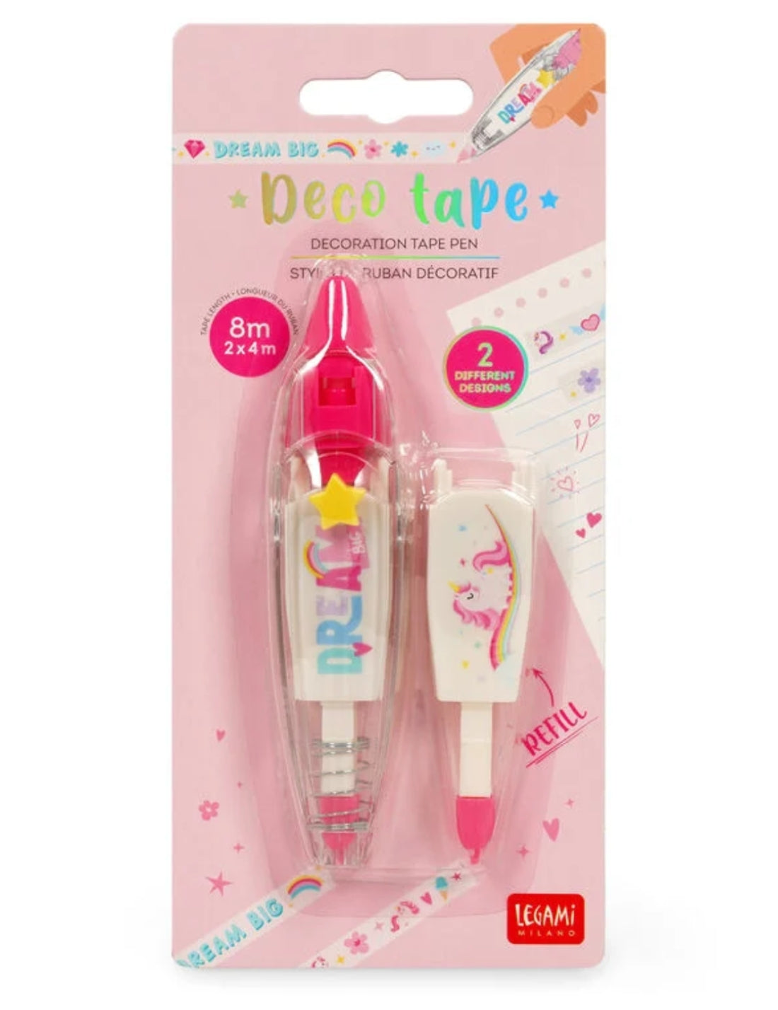Penna A Nastro Per Decorazione Deco Tape Unicorno Legami