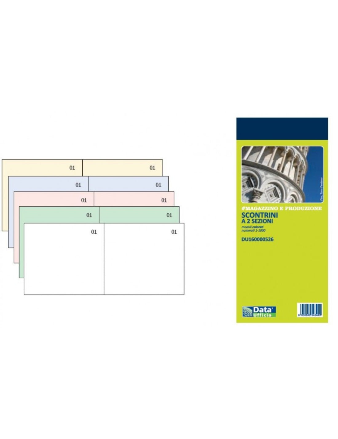 Blocco Scontrini A Due Sezioni Colori Assortiti