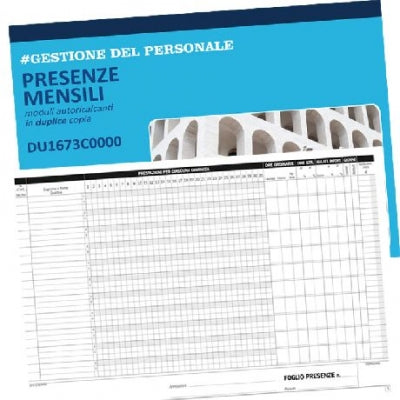 Libro Presenze Mensili Del Personale A4 A 2 Copie Autoricalcanti