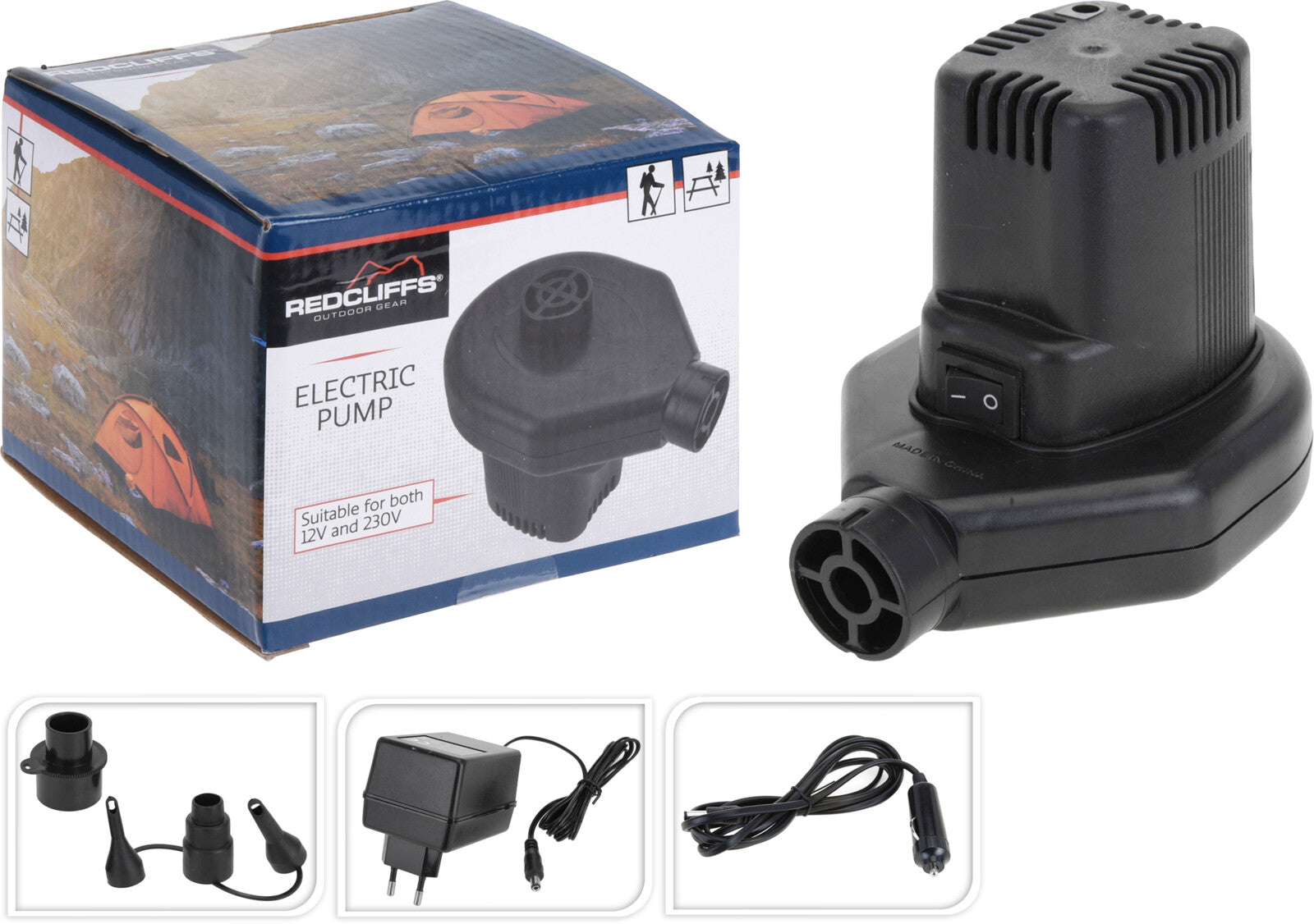 Pompa Ad Aria Elettrica Per Materassini E Gonfiabili 12V/230V 60W