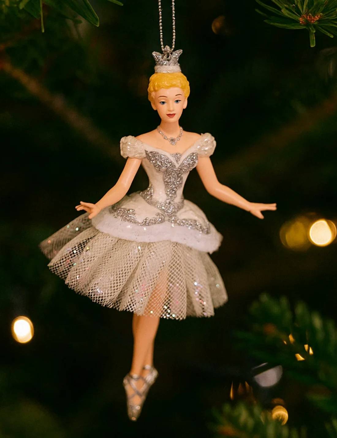 Addobbo Albero Di Natale Ballerina Regina Delle Nevi 16cm