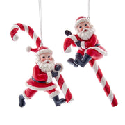 Addobbo Albero Di Natale Babbo Natale Con Bastoncino Gigante 15cm