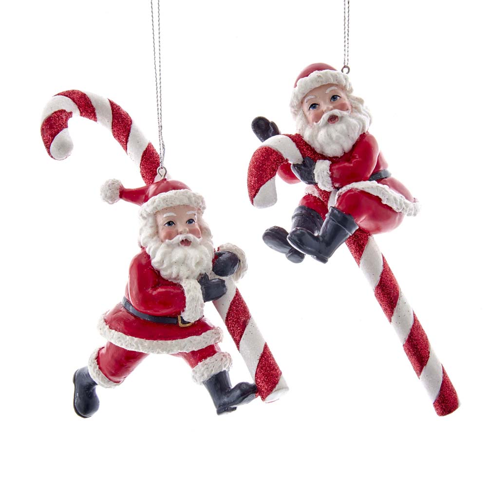Addobbo Albero Di Natale Babbo Natale Con Bastoncino Gigante 15cm