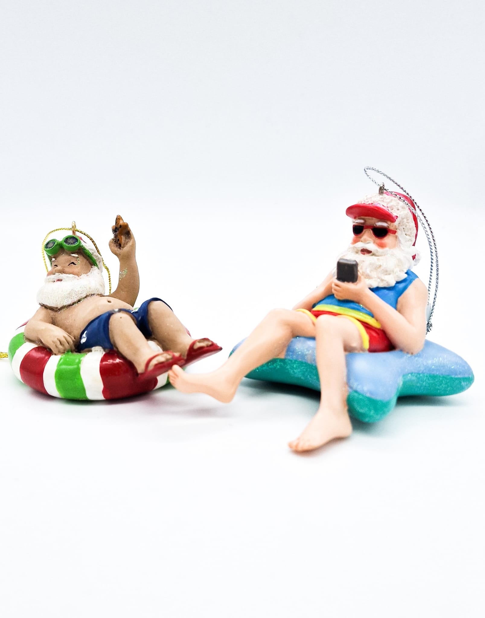 Addobbo Albero Natale Babbo Natale Su Salvagente 9.5CM