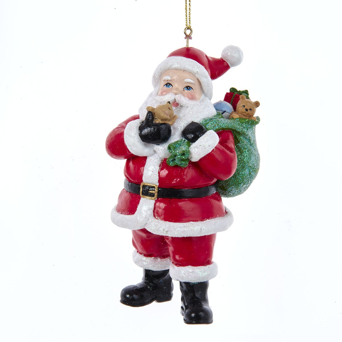 Addobbo Albero Di Natale Conbabbo Natale In Resina Con Topolino Nel Sacco Dei Regali 10cm