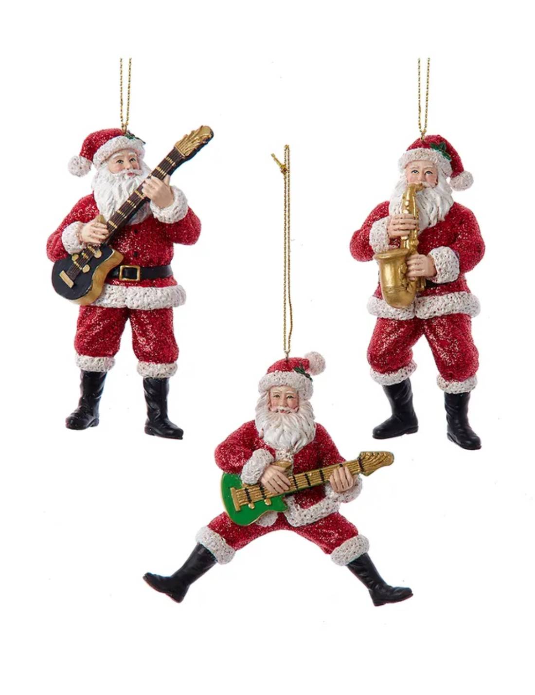Addobbo Albero Di Natale Babbo Natale Musicista 11cm