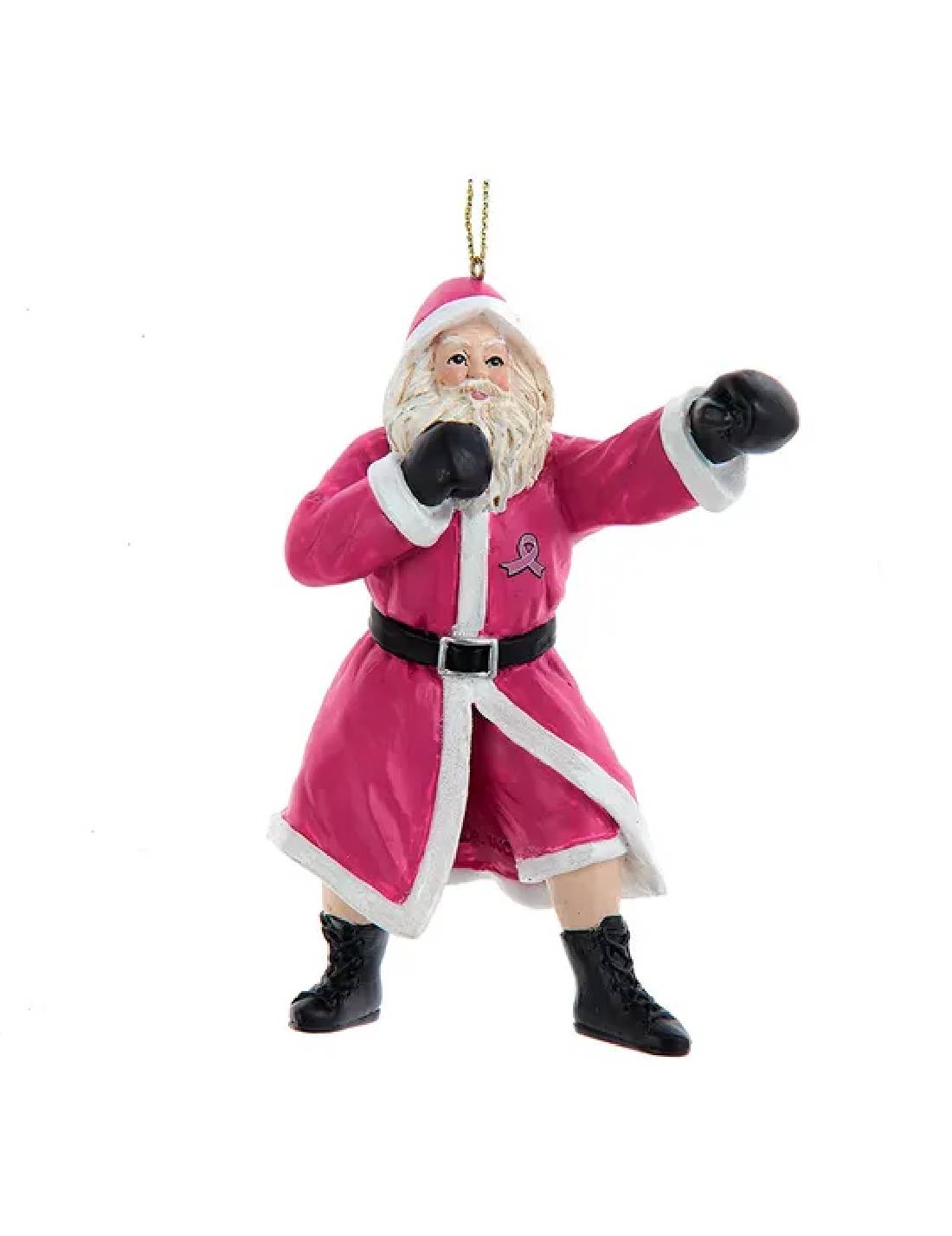 Addobbo Albero Di Natale Babbo Natale Boxe Contro Il Cancro 12cm