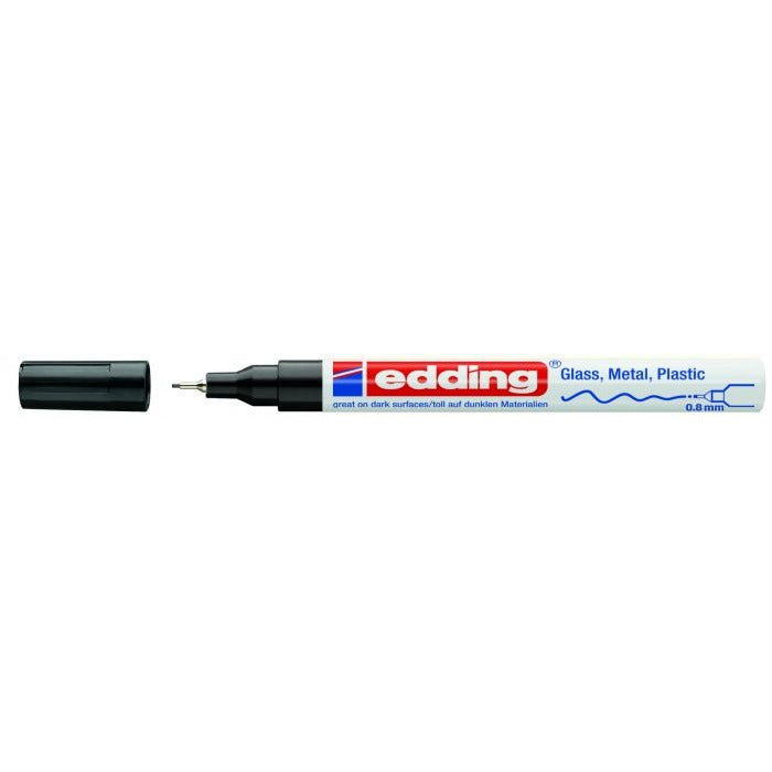Marcatore Permanente A Vernice Nera 780 Edding Punta Extra Fine 0,8 mm