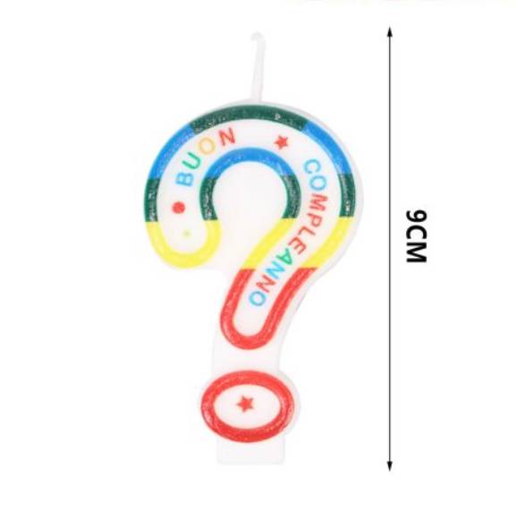 Candele Simbolo ? Colore 9Cm 1Pc