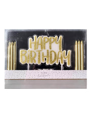 Candelina In Cera Scritta Happy Birthday 9cm
