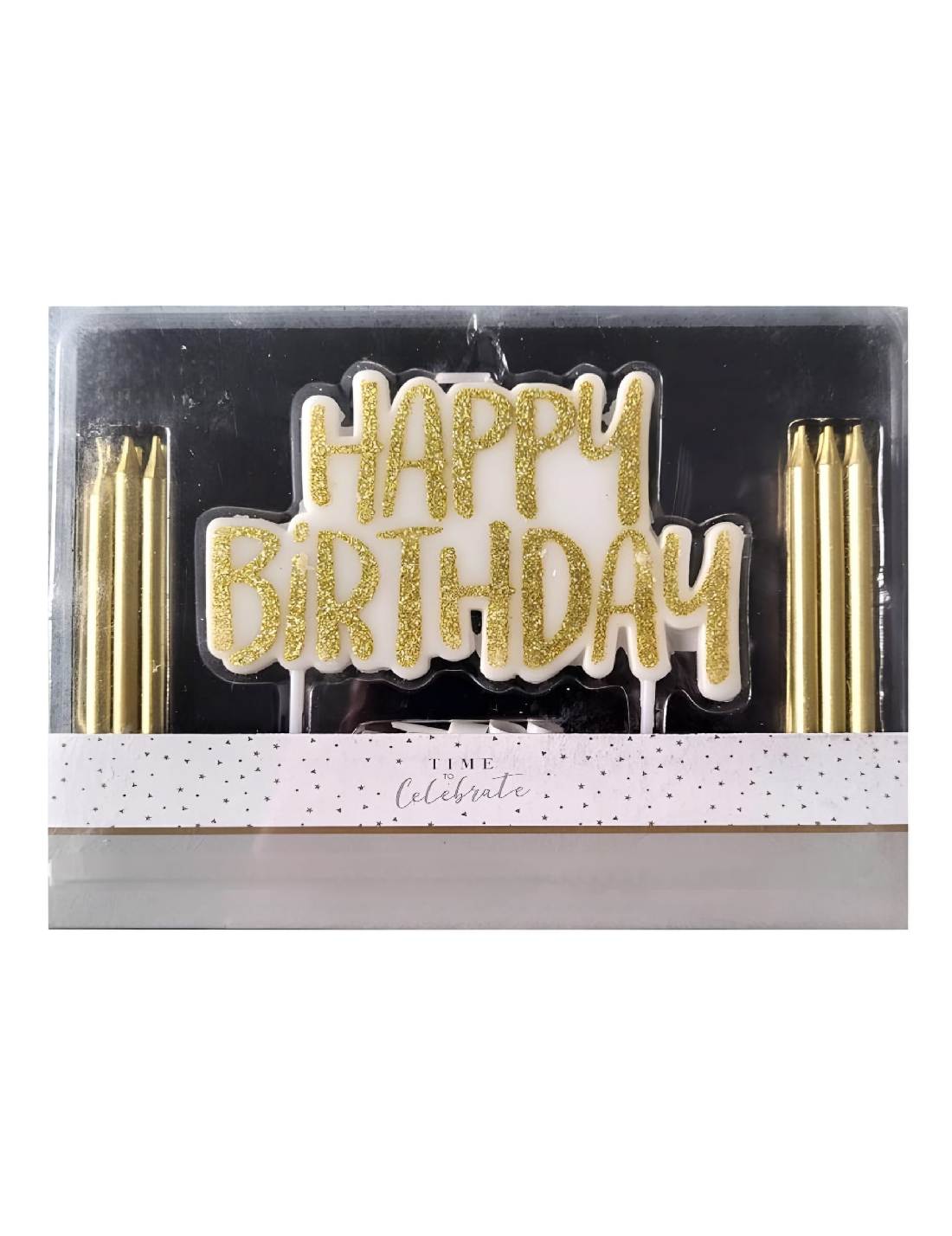 Candelina In Cera Scritta Happy Birthday 9cm
