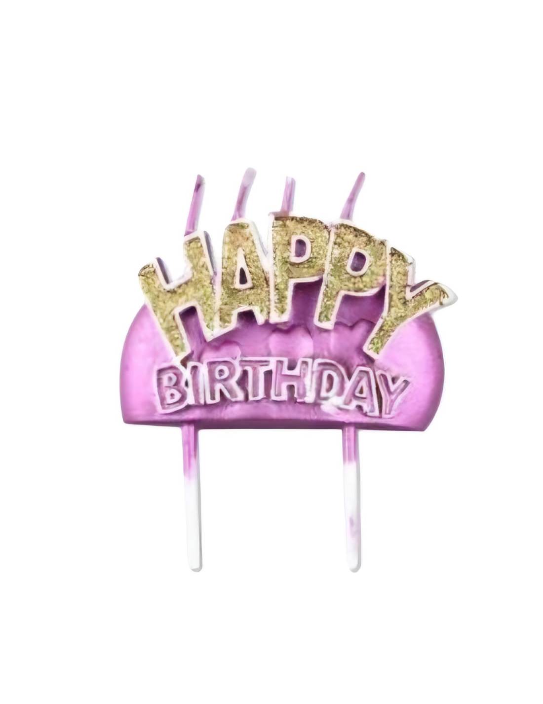 Candelina Di Compleanno In Cera Scritta Happy Birthday 8cm