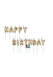 Candele Happy Birthday Oro 13 Pezzi