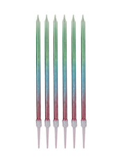 Candeline Di Compleanno In Cera Sfumate 17cm 6pz