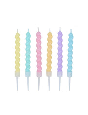 Candeline Di Compleanno In Cera Filettate 11cm 6pz