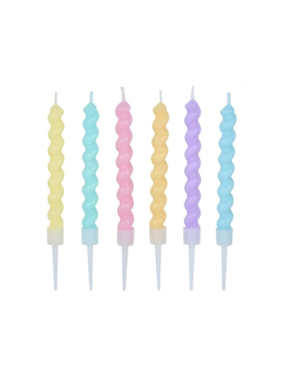 Candeline Di Compleanno In Cera Filettate 11cm 6pz