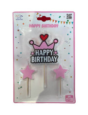 Candelina Di Compleanno In Cera Happy Birthday 12cm