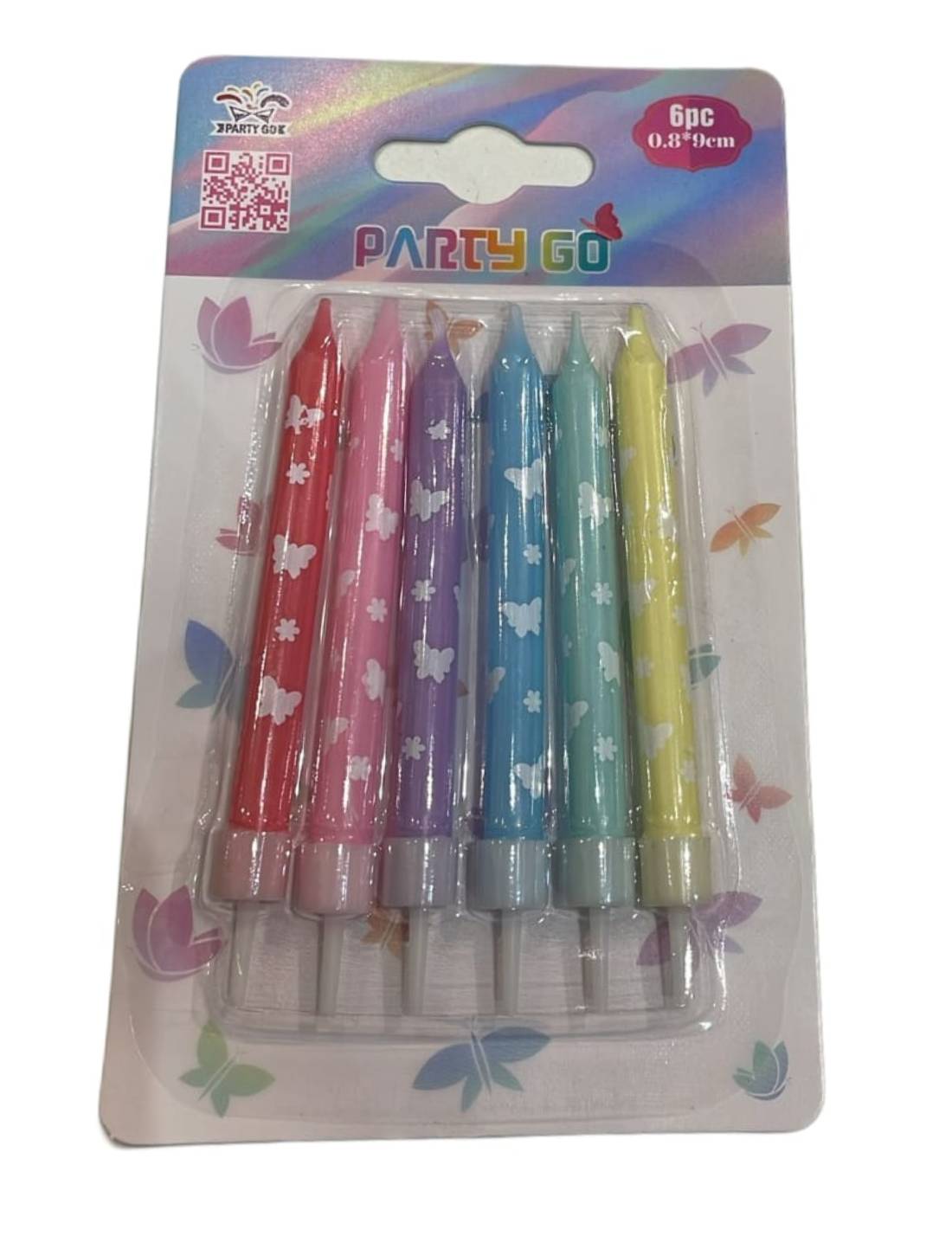 Candelina Di Compleanno In Cera Farfalle 6pz