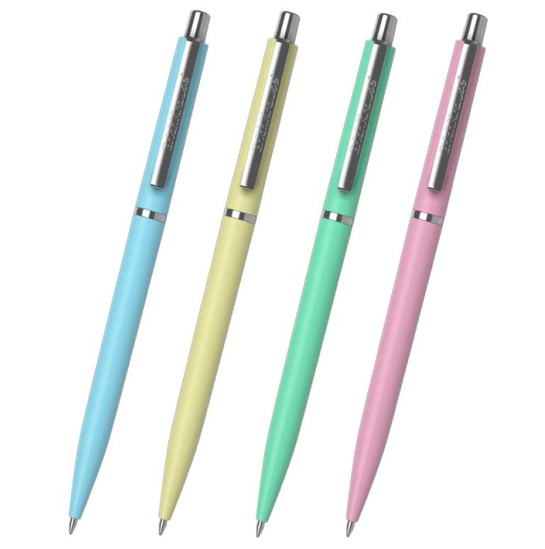 Penna Blu Colori Pastello A Scatto Assortiti