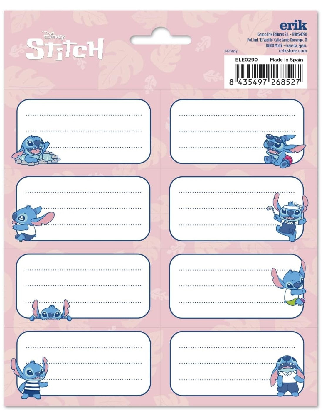 Etichette Adesive Segnanome Disney Stitch