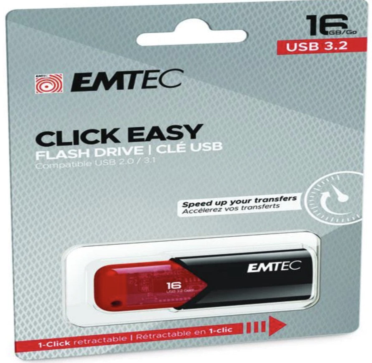 Chiavetta USB Clickeasy 16gb Rossa EmTec