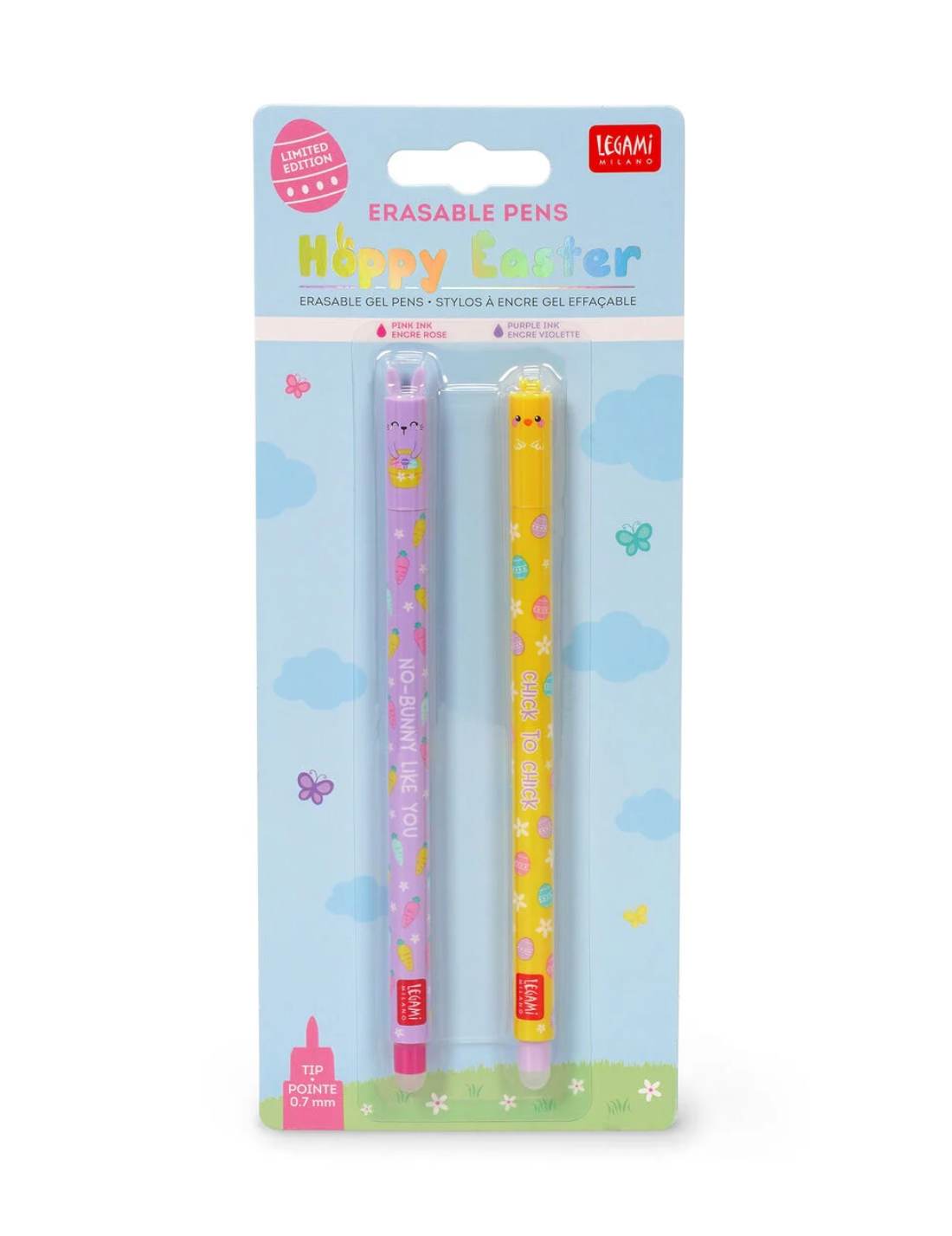 Set Penne Gel Cancellabili Legami Coniglio E Pulcino