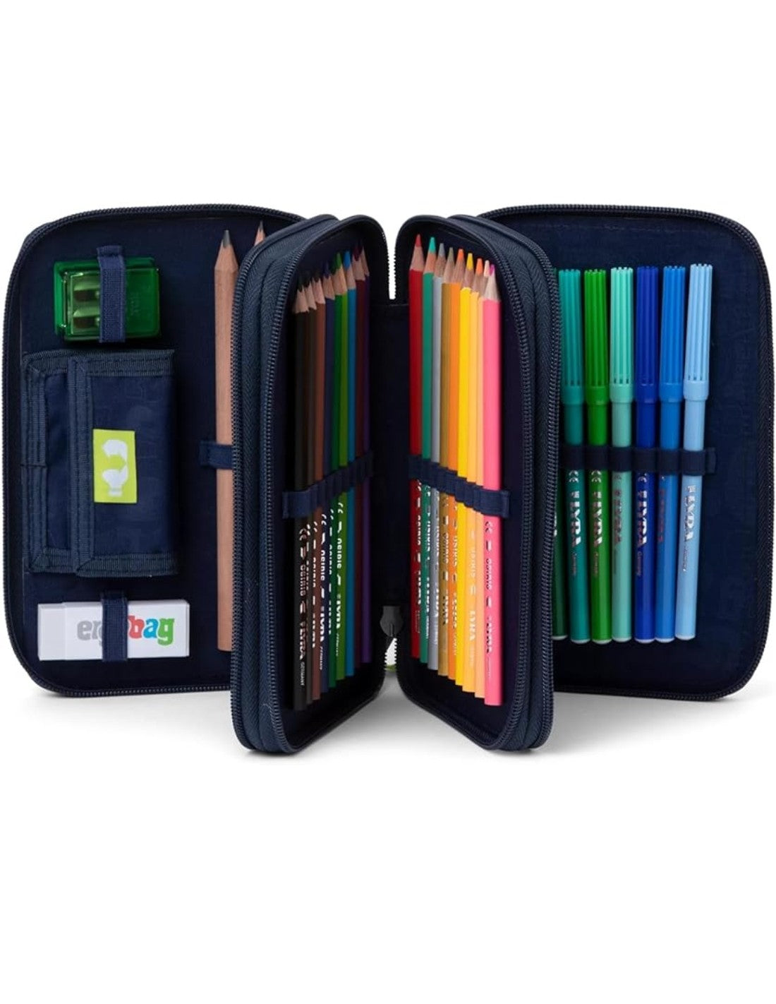 Astuccio Completo 3 Zip Ergobag Viola Fantasia