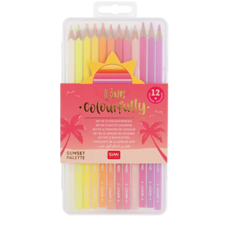 Legami Set 12 Pastelli Live Colorfully Sunset Palette