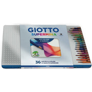 Giotto Supermina Pastelli Matite Colorate Scatola In Metallo Da 36pz
