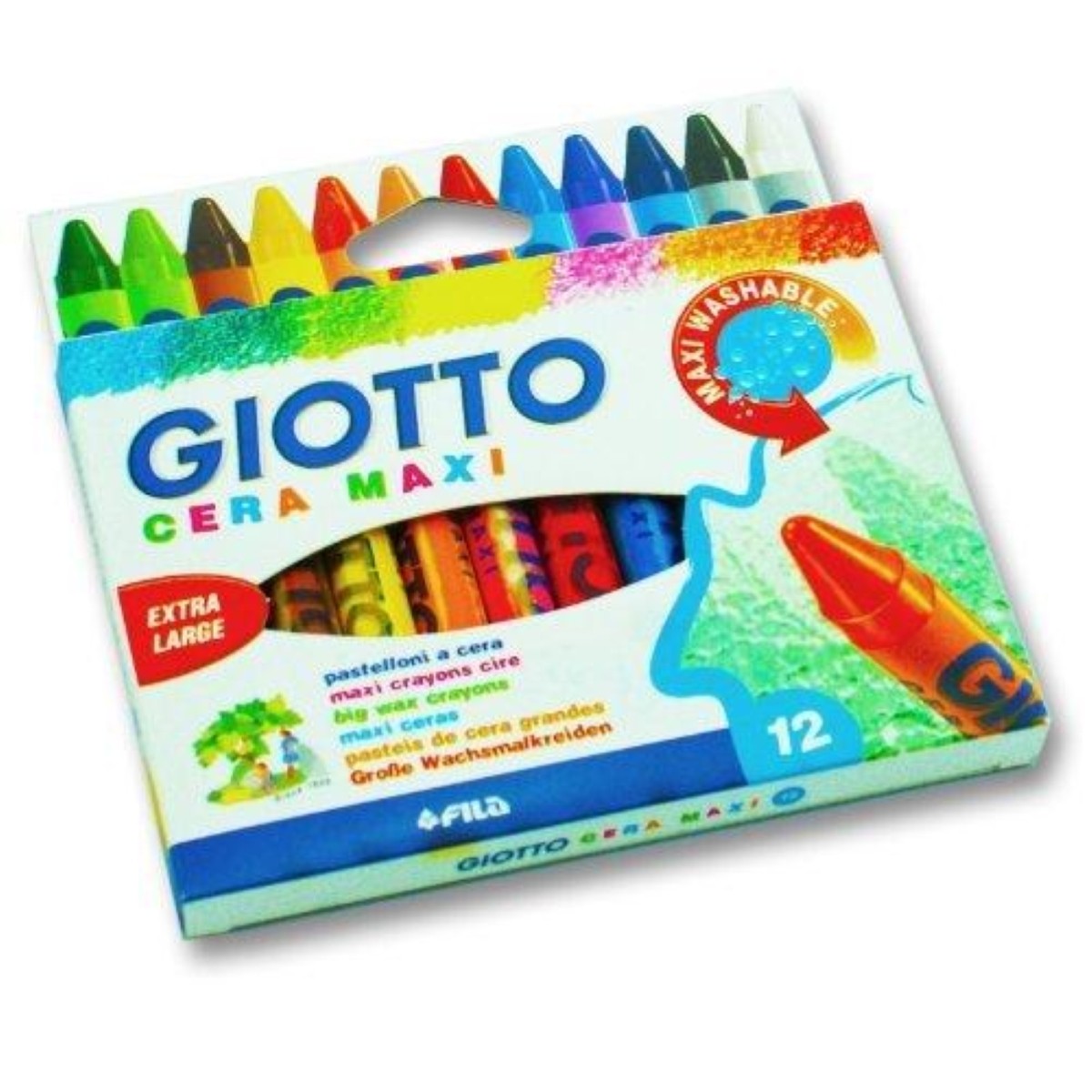 Maxi Pastelloni A Cera Colorati Giotto 12pz