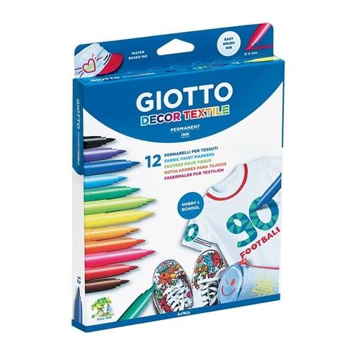 Giotto Decor Textile Pennarelli Per Tessuti Scatola Da 12pz