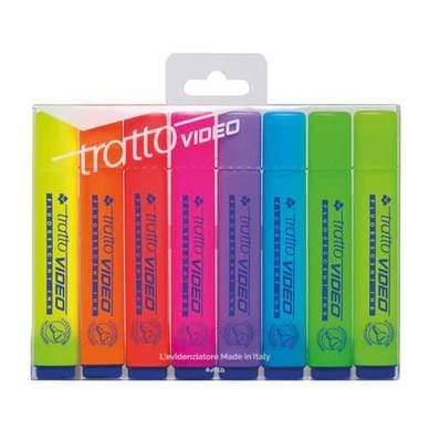 Tratto Video Set Evidenziatori Fluo 8pz