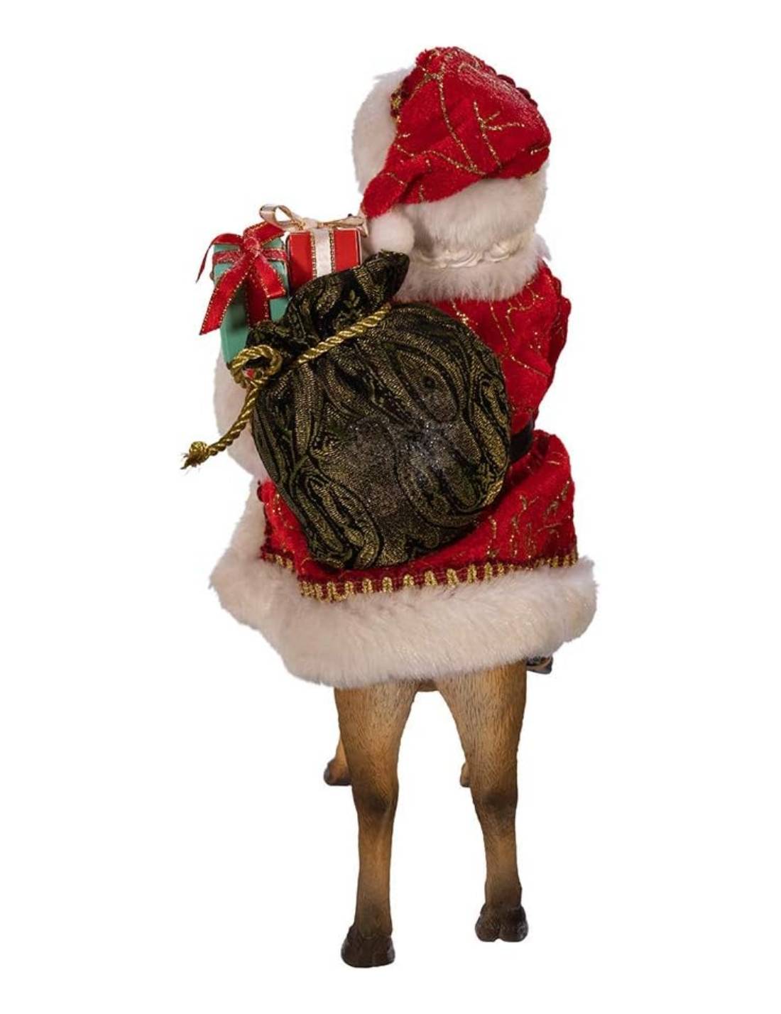 Addobbo Di Natale Babbo Natale Su Renna 29cm