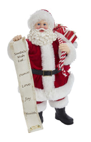 Addobbo Di Natale Babbo Natale Lista Dei Desideri 26cm