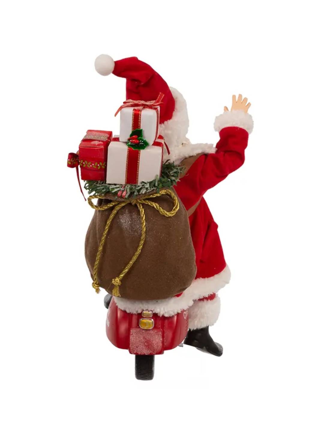 Addobbo Di Natale Babbo Natale Su Scooter 25,4cm