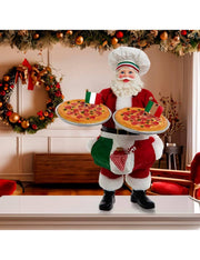 Addobbo Di Natale Babbo Natale Con Pizze 28cm