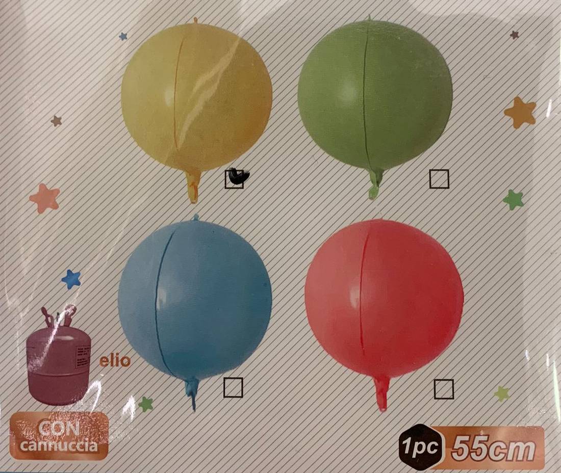 Palloncino Mylar Tondo Colori Assortiti 55cm