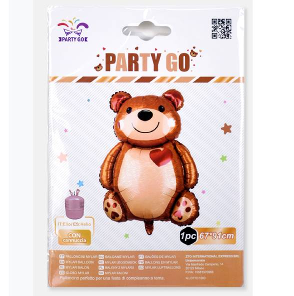Palloncino Mylar Orso Cuore 35" 90cm