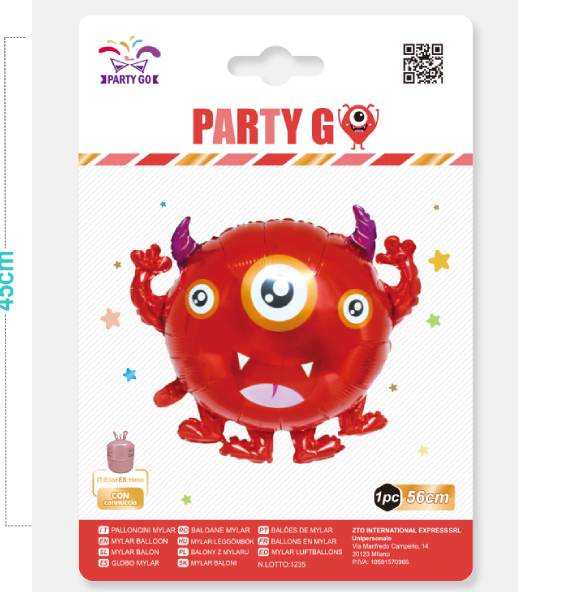 Palloncino Mylar Bacteria Rosso 56cm