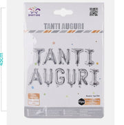 Set Palloncini Mylar Tanti Auguri Argento