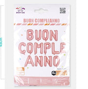 Set Palloncini Mylar Buon Compleanno Rosa