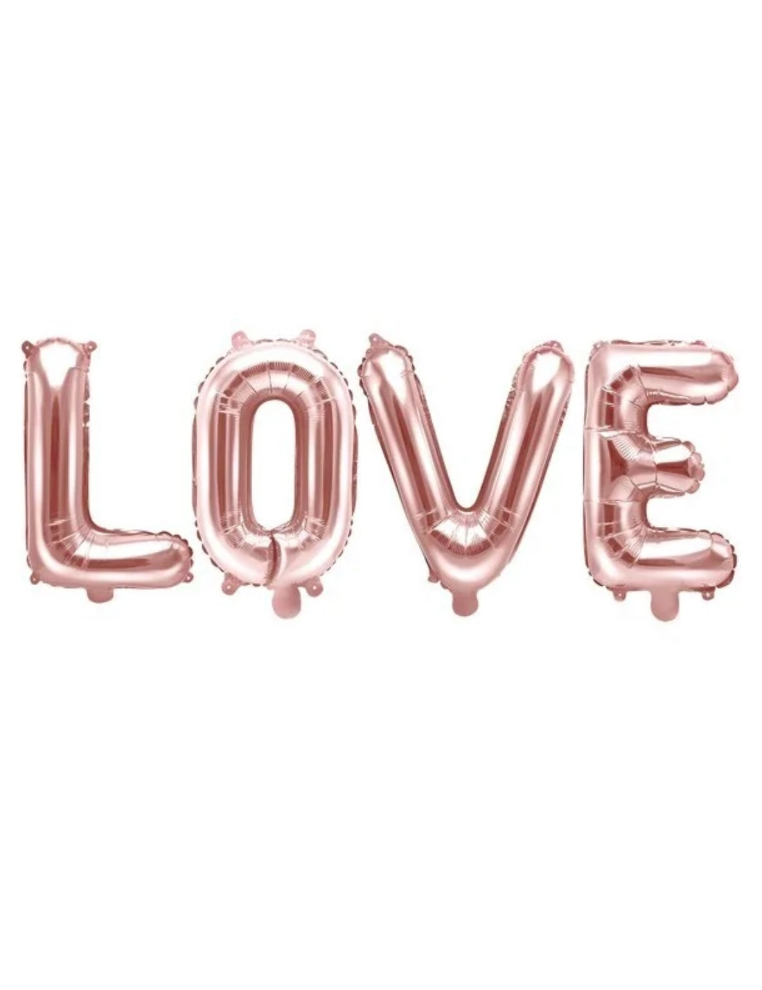 Set Palloncini In Foil Scritta Love Oro Rosa 140cm