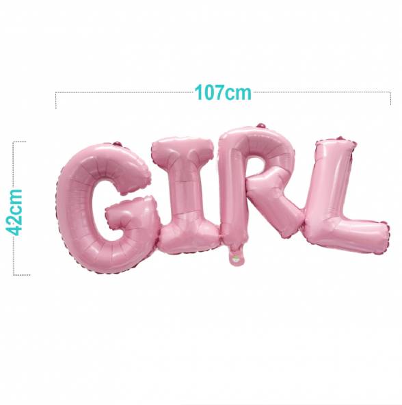 Palloncino Mylar Rosa Girl 42*107Cm