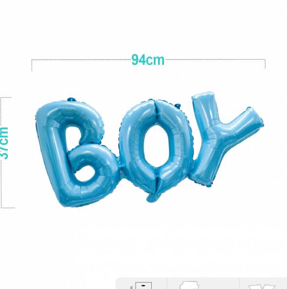 Palloncino Mylar Blu Boy 37*94Cm 1Pc