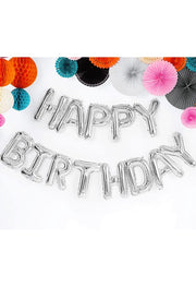 Set Lettere Gonfiabili Happy Birthday Argento